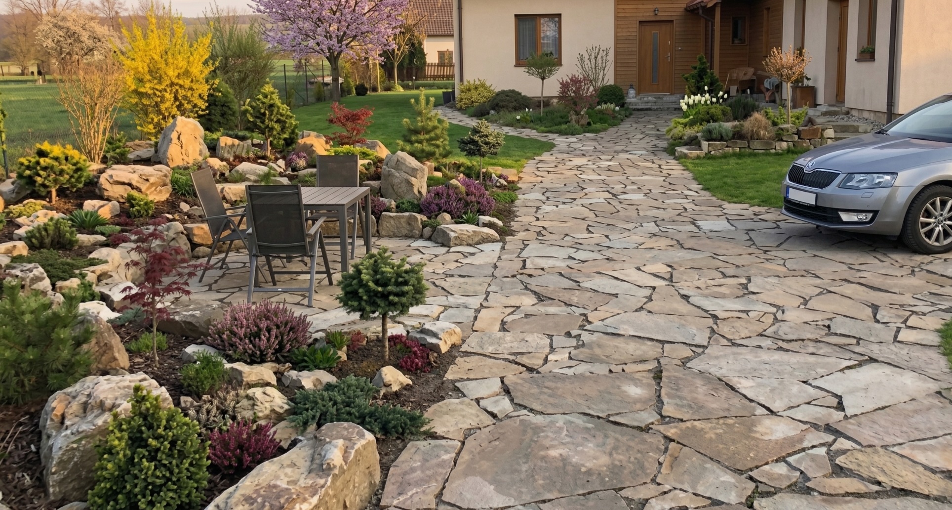 kamenná dlažba na pojezdové plochy